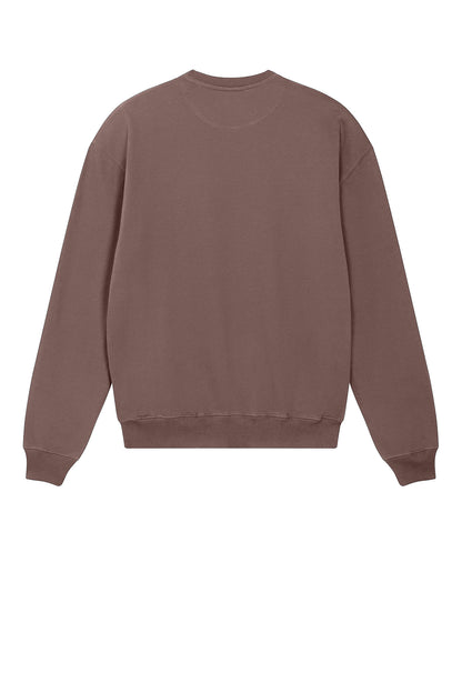 Stanley/Stella Unisex Ledger Dry Crewneck Sweatshirt in Kaffa Coffee, back flat
