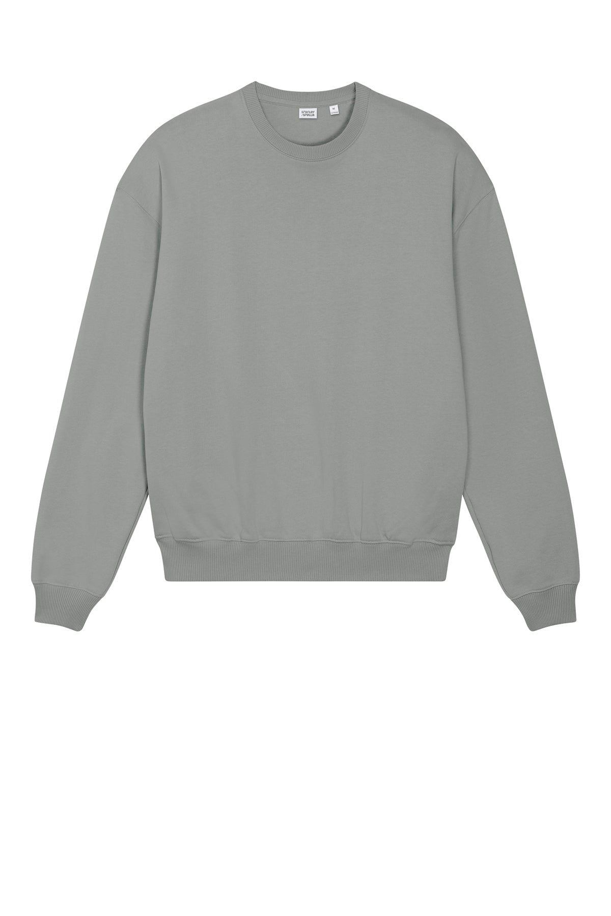 Stanley/Stella Unisex Ledger Dry Crewneck Sweatshirt in Misty Grey, front flat