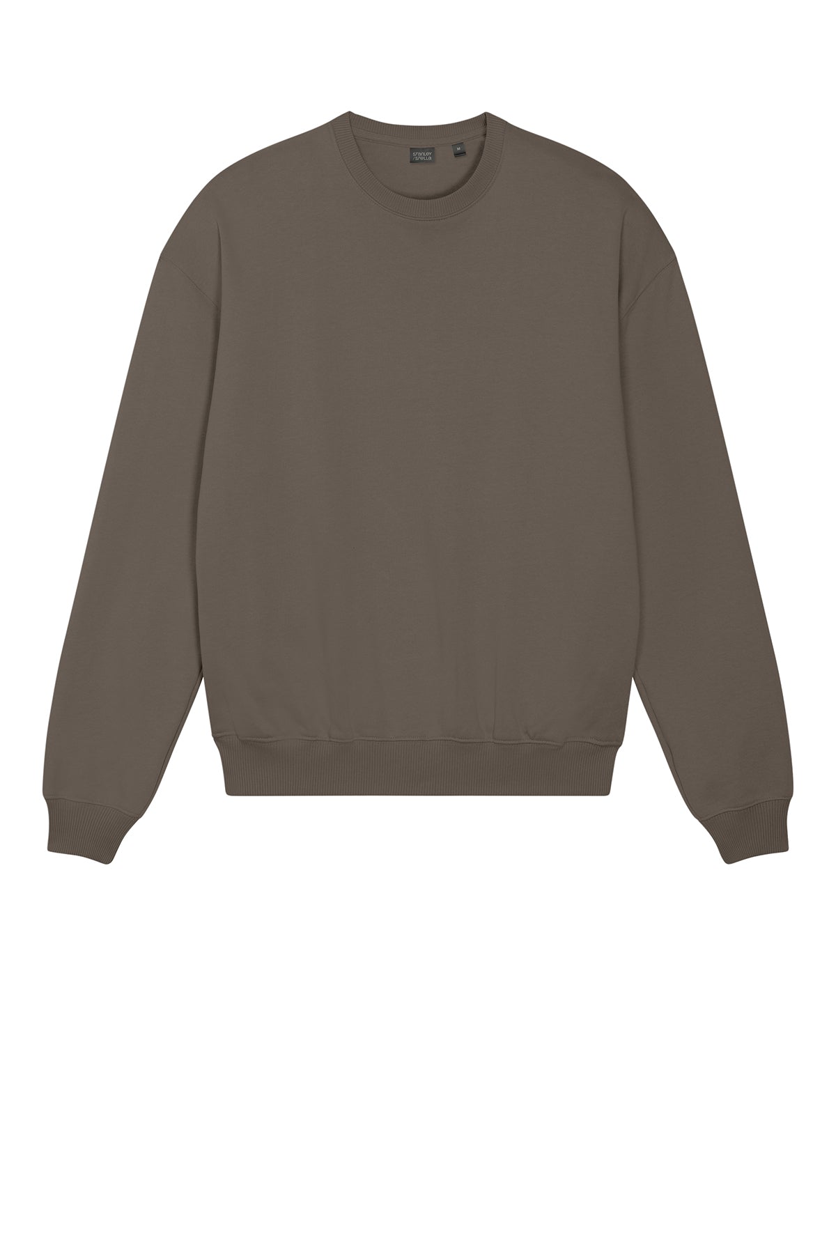 Stanley/Stella Unisex Ledger Dry Crewneck Sweatshirt in Mocha, front flat