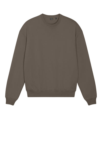 Stanley/Stella Unisex Ledger Dry Crewneck Sweatshirt in Mocha, front flat