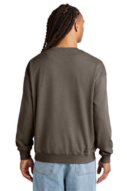 Stanley/Stella Unisex Ledger Dry Crewneck Sweatshirt in Mocha, back on model