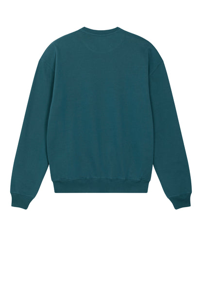 Stanley/Stella Unisex Ledger Dry Crewneck Sweatshirt in Stargazer, back flat