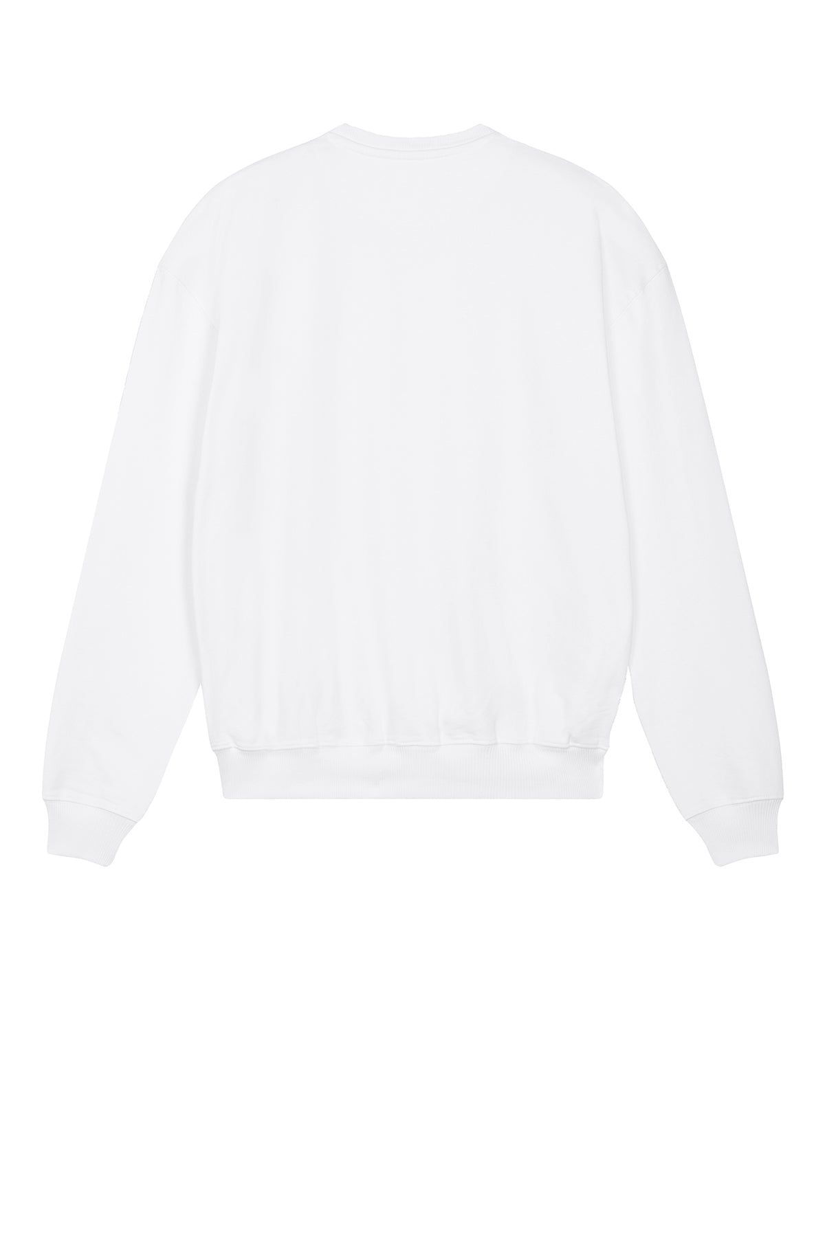Stanley/Stella Unisex Ledger Dry Crewneck Sweatshirt in White, back flat
