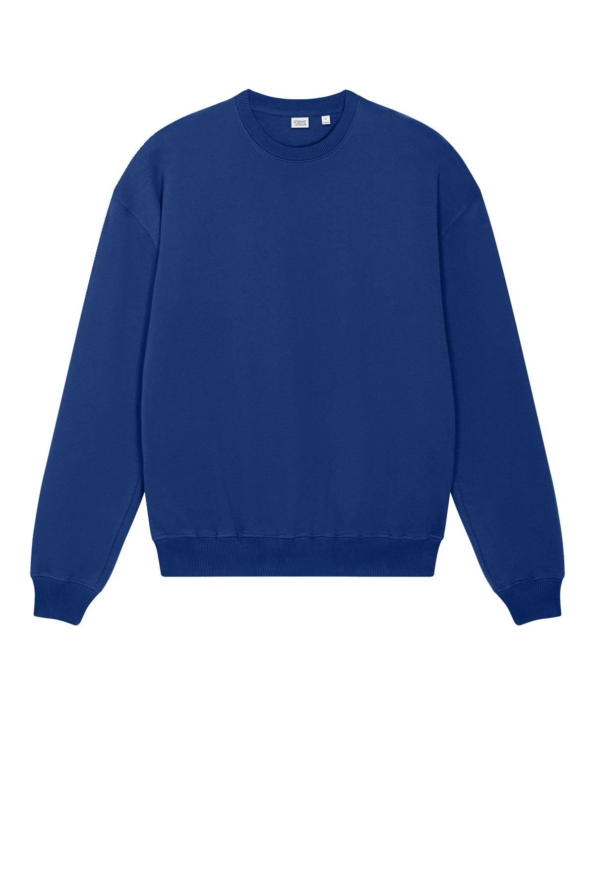 Stanley/Stella Unisex Ledger Dry Crewneck Sweatshirt in Worker Blue, front flat