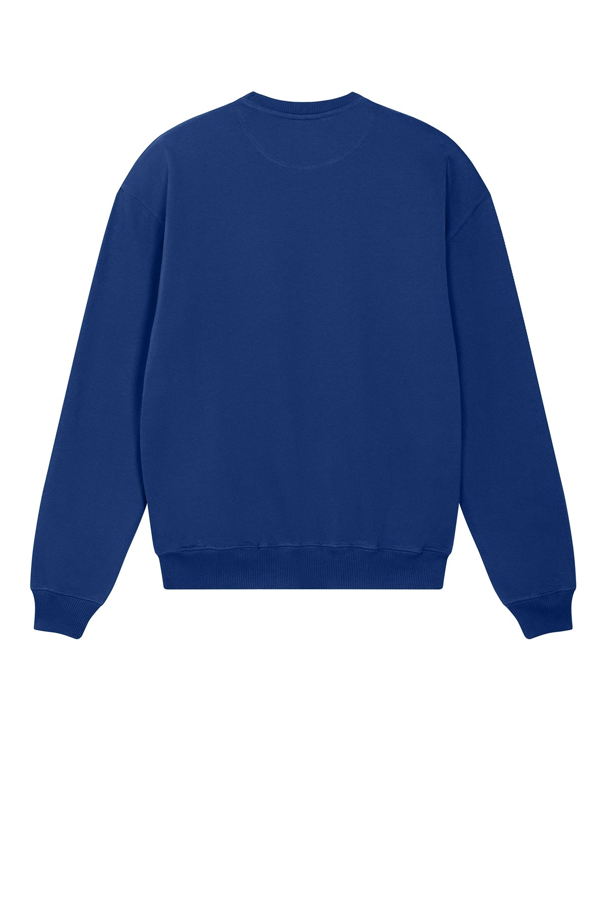 Stanley/Stella Unisex Ledger Dry Crewneck Sweatshirt in Worker Blue, back flat