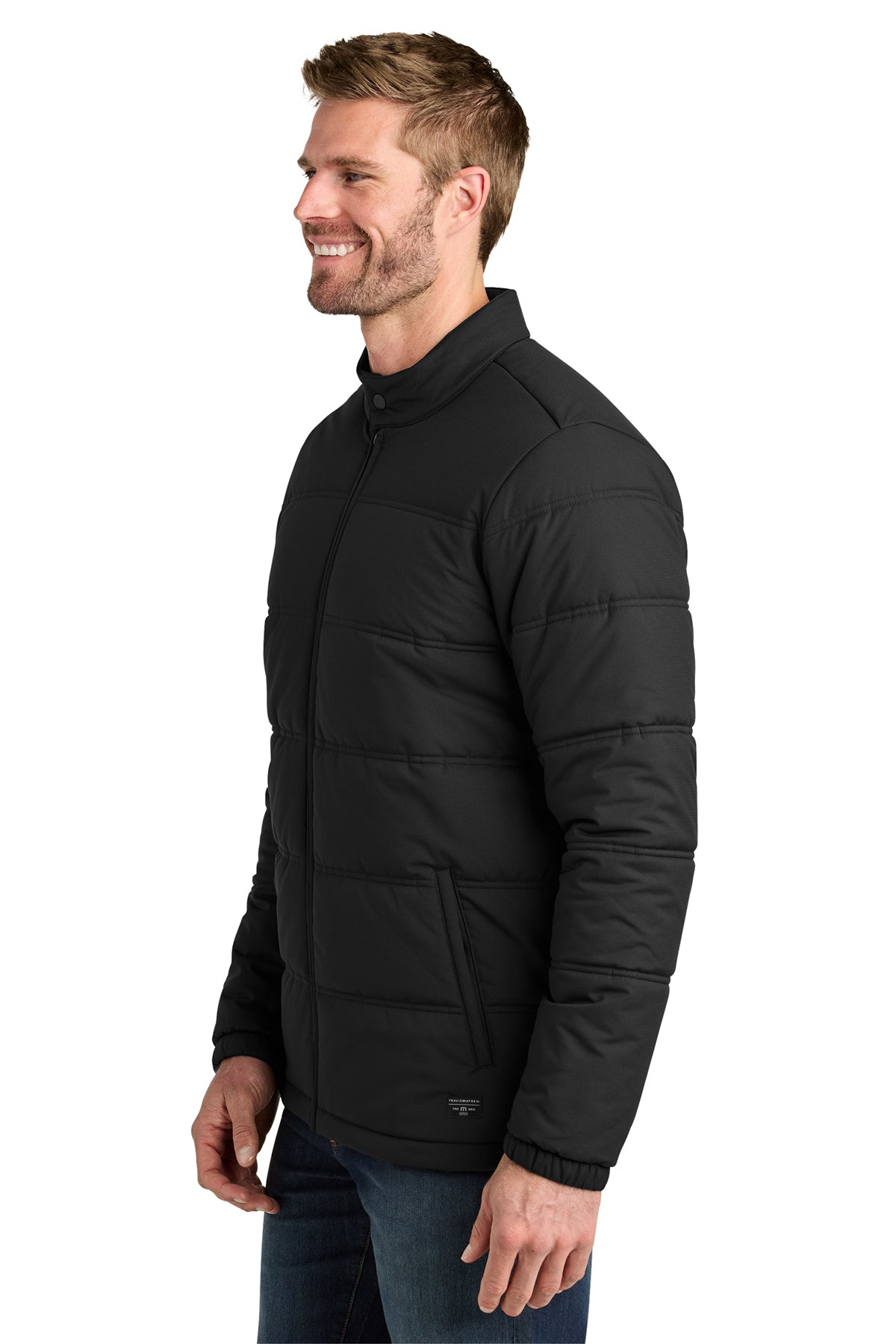 TravisMathew Cold Bay Jacket in Black, side on model