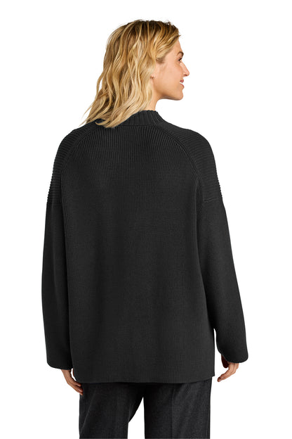 Mercer+Mettle Women’s Open Cardi in Deep Black, back on model