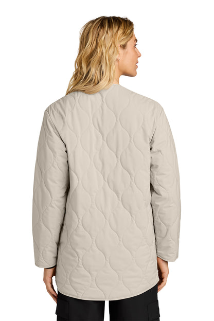 Mercer+Mettle Women’s Quilted Liner Jacket in Almond, back on model