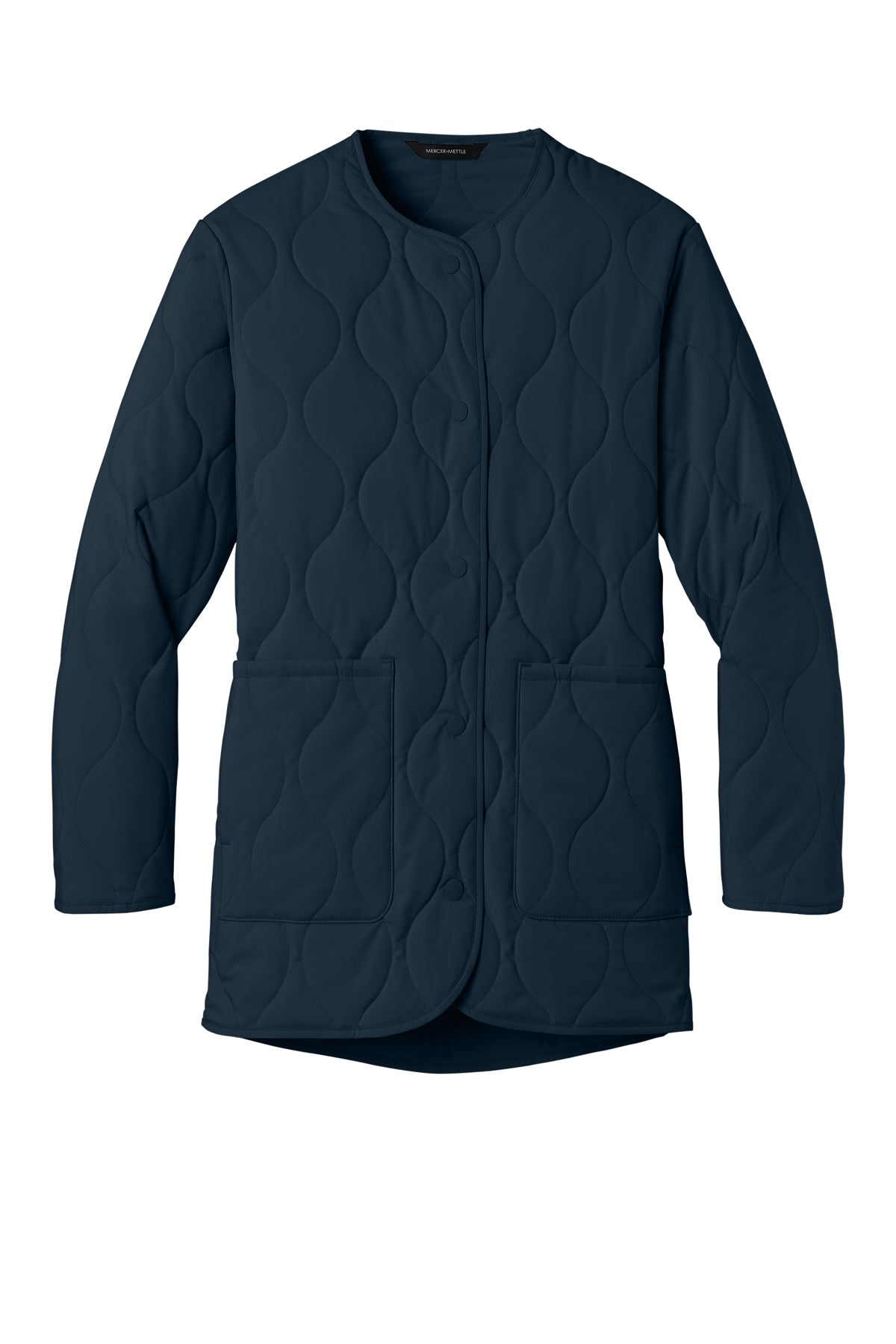 Mercer+Mettle Women’s Quilted Liner Jacket in Night Navy, front flat