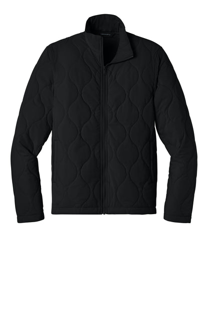Mercer+Mettle Quilted Liner Jacket in Deep Black, front flat