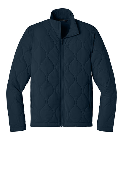 Mercer+Mettle Quilted Liner Jacket in Night Navy, front flat
