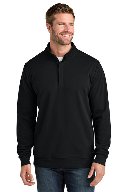 TravisMathew Ocean Villa 1/4-Zip in Black, front on model