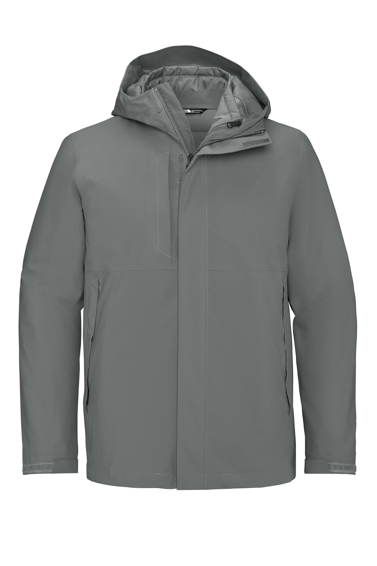 The North Face Castle Valley Triclimate 3-in-1 Jacket in Smoked Pearl Grey, front flat