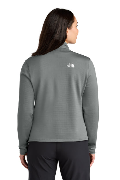 The North Face Women’s Aim 1/4-Zip Fleece in Smoked Pearl Grey, back on model