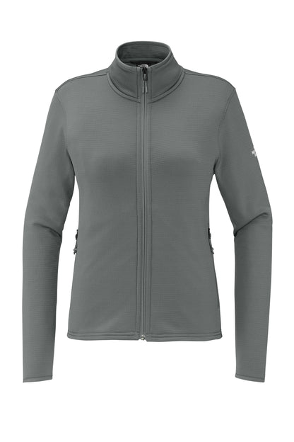 The North Face Women’s Aim Full-Zip Fleece Jacket in Smoked Pearl Grey, front flat