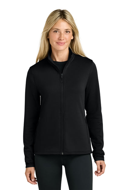 The North Face Women’s Aim Full-Zip Fleece Jacket in TNF Black, front on model