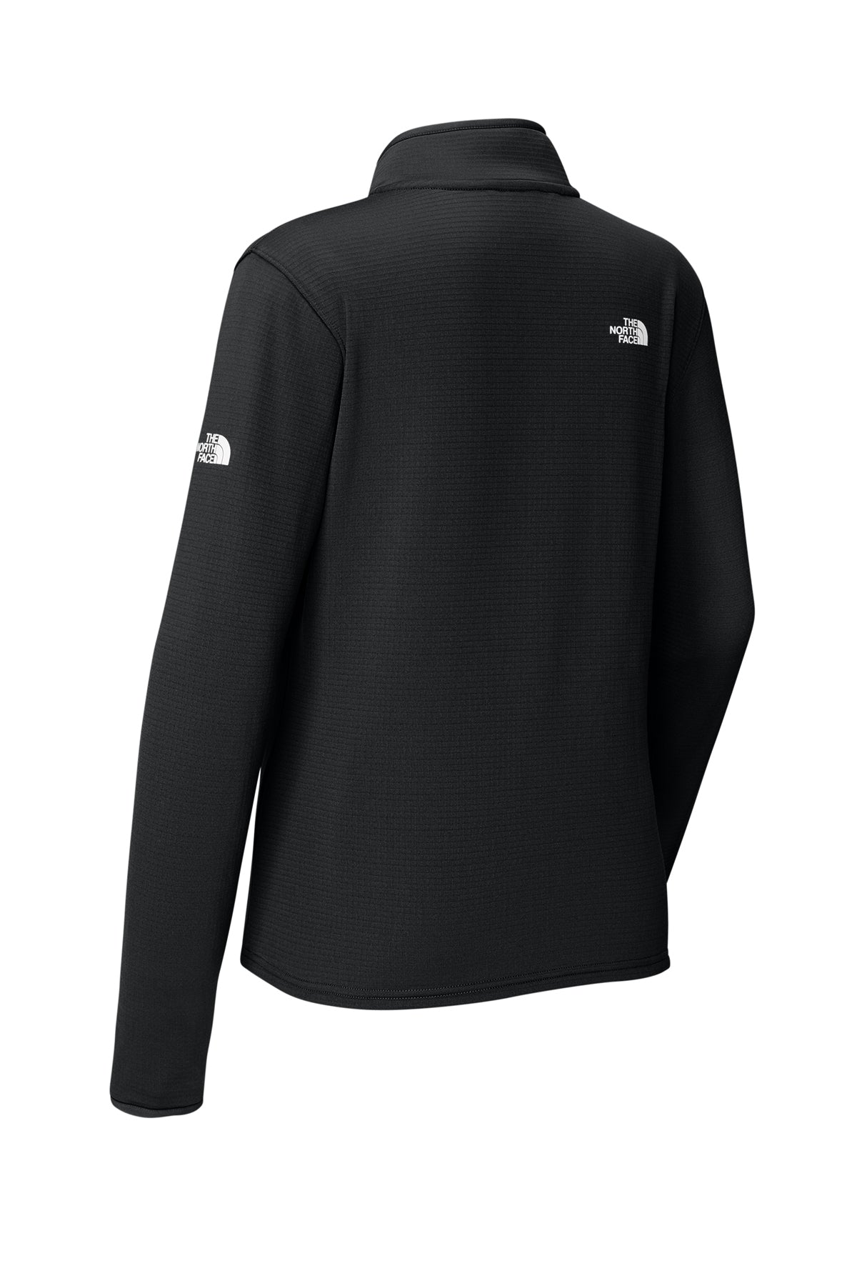 The North Face Women’s Aim Full-Zip Fleece Jacket in TNF Black, back flat