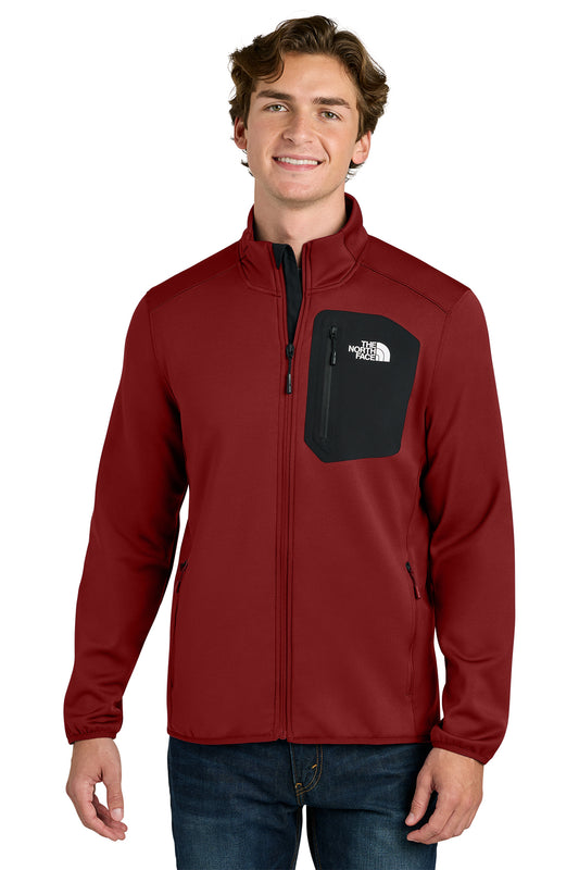 The North Face Dove Creek Full-Zip Fleece Jacket in Cardinal Red, front on model