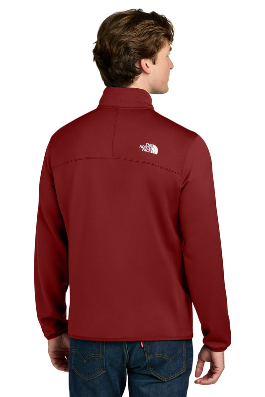 The North Face Dove Creek Full-Zip Fleece Jacket in Cardinal Red, back on model