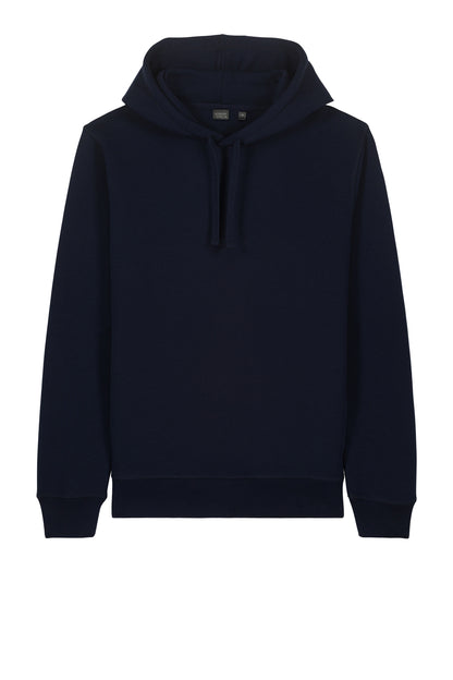 Stanley/Stella Unisex Sounder Hooded Sweatshirt in French Navy, front flat
