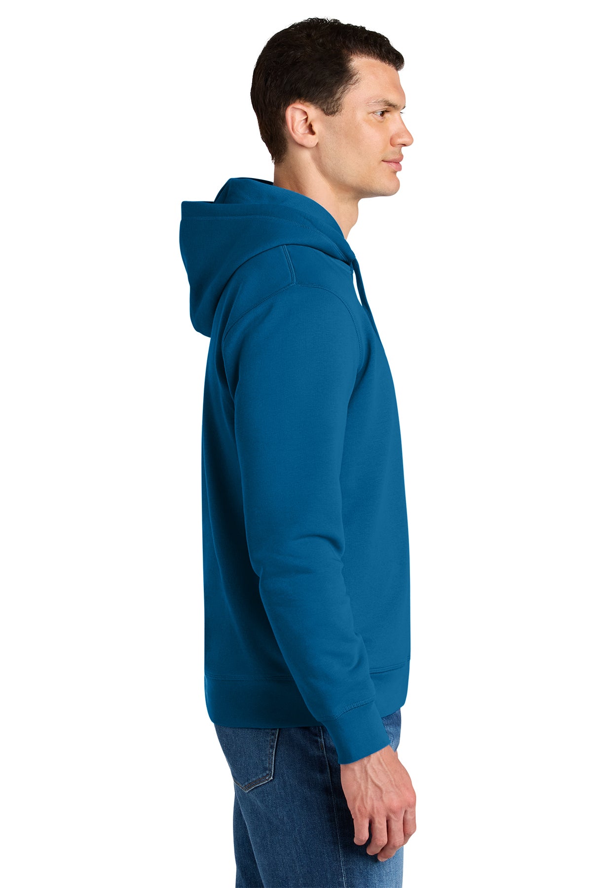 Stanley/Stella Unisex Sounder Hooded Sweatshirt in Royal Blue, side on model