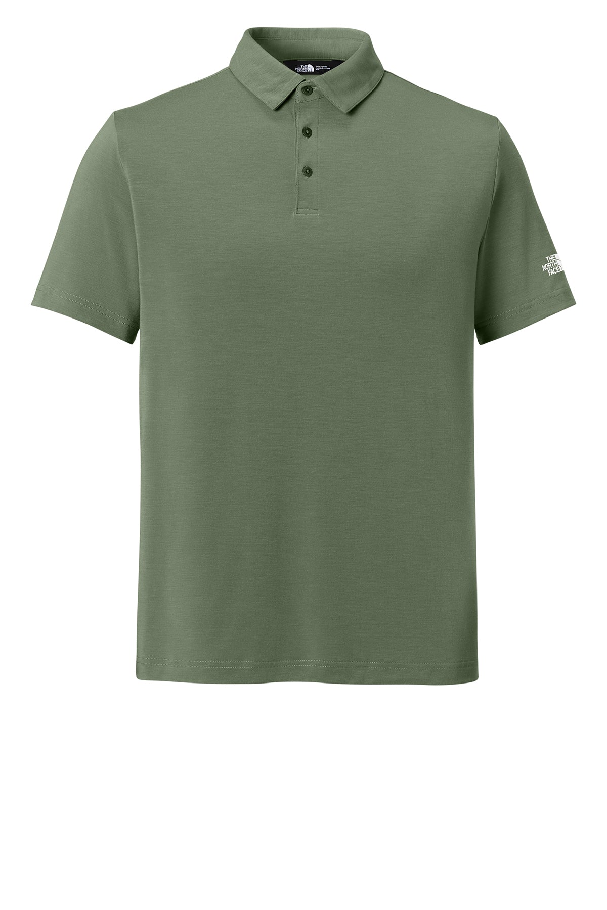 The North Face Canyon Crest Polo in Bark Mist Green, front flat