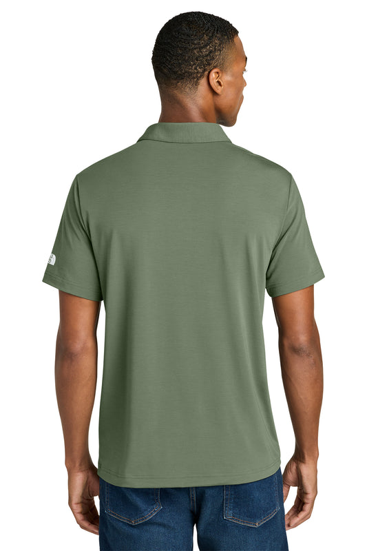 The North Face Canyon Crest Polo in Bark Mist Green, back on model