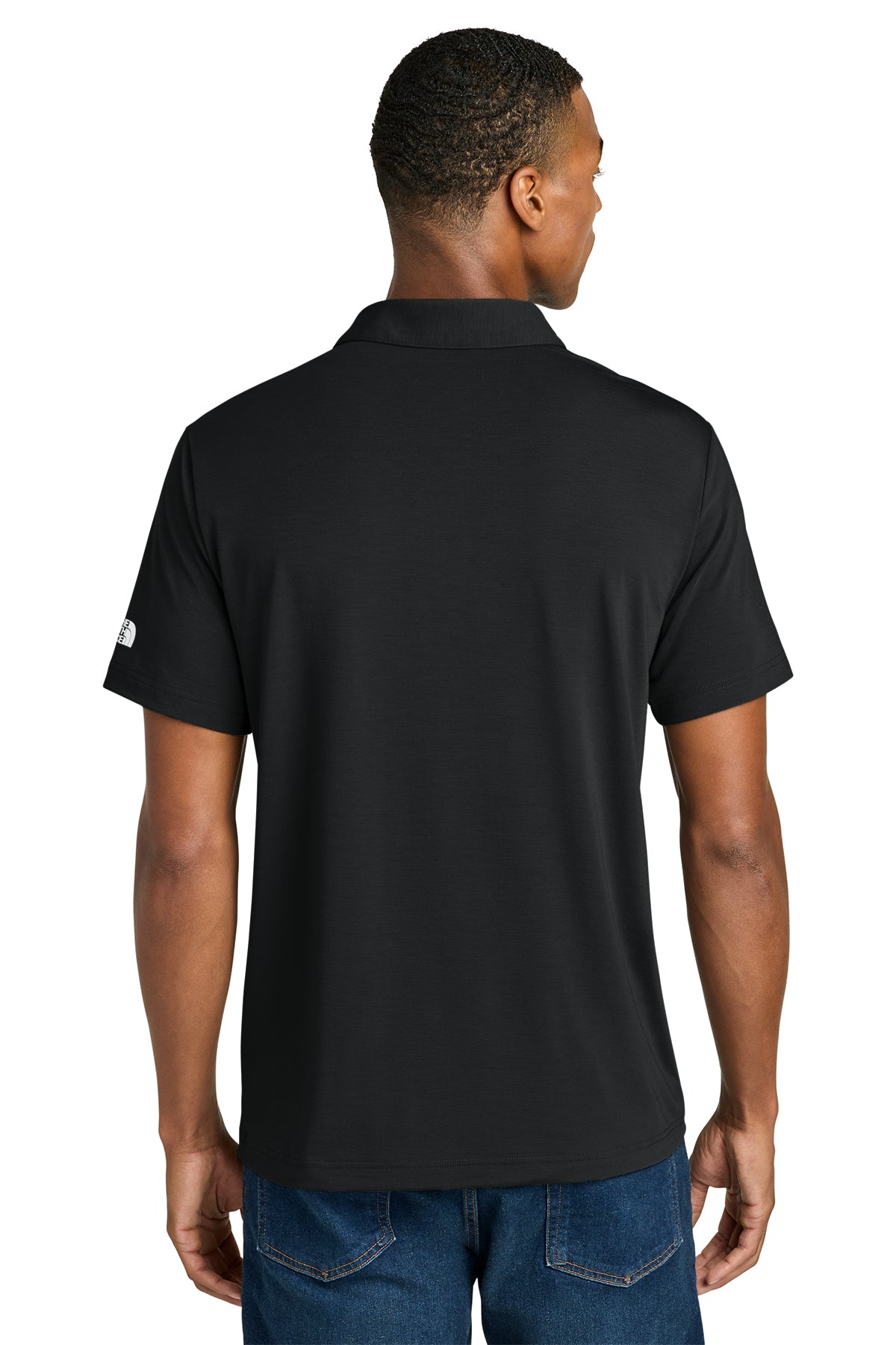 The North Face Canyon Crest Polo in TNF Black, back on model