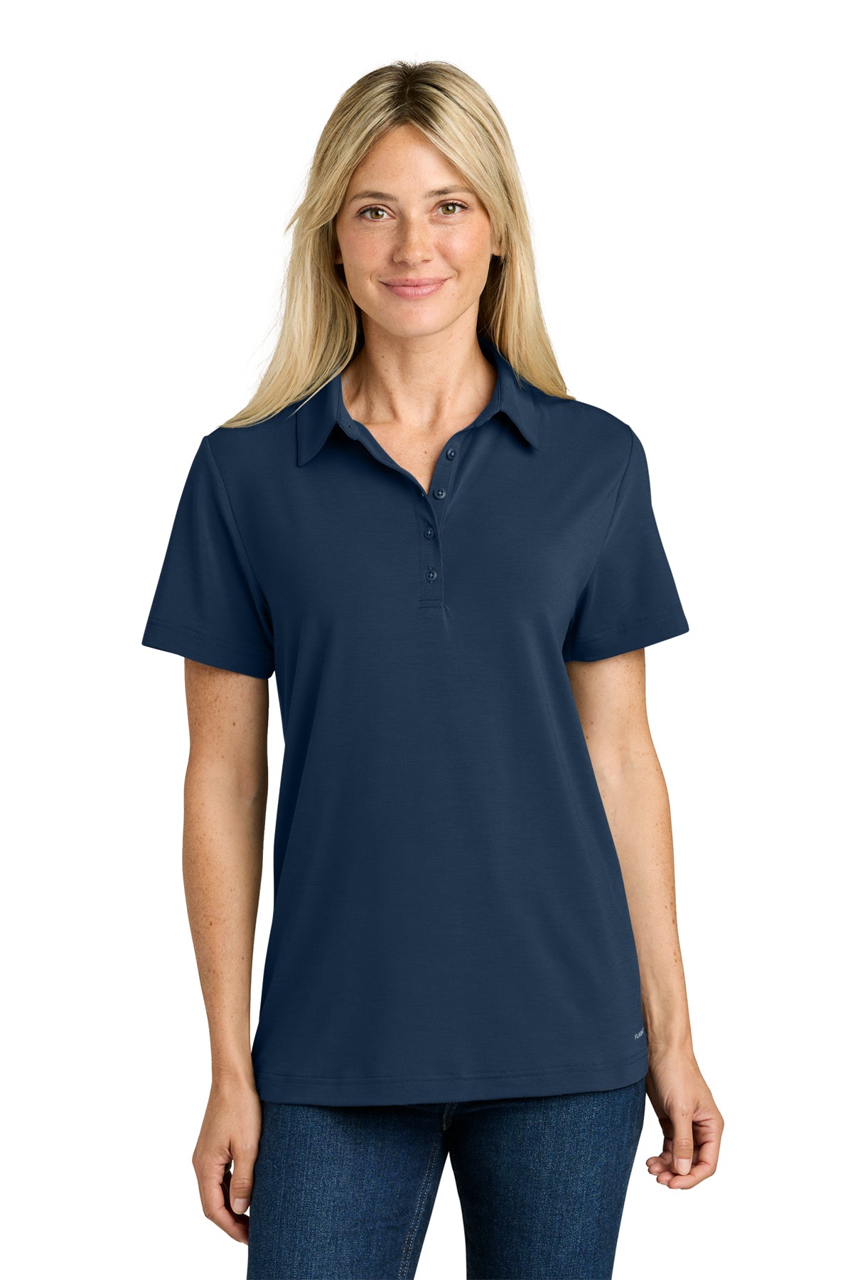 The North Face Women’s Canyon Crest Polo in Summit Navy, front on model