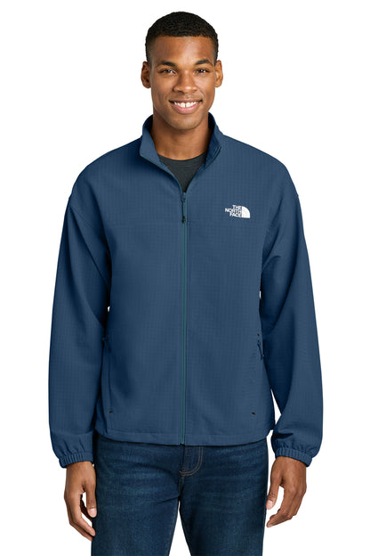 The North Face Mountain Horizon Jacket in Shady Blue, front on model
