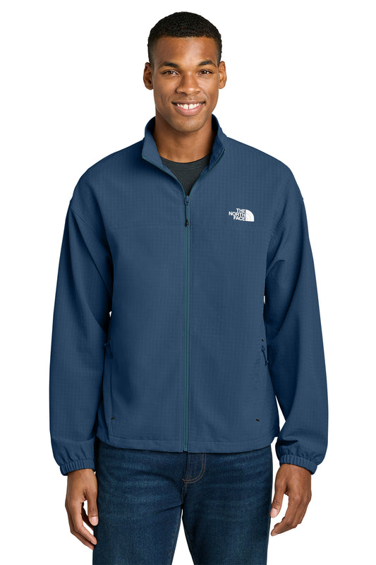 The North Face Mountain Horizon Jacket in Shady Blue, front on model
