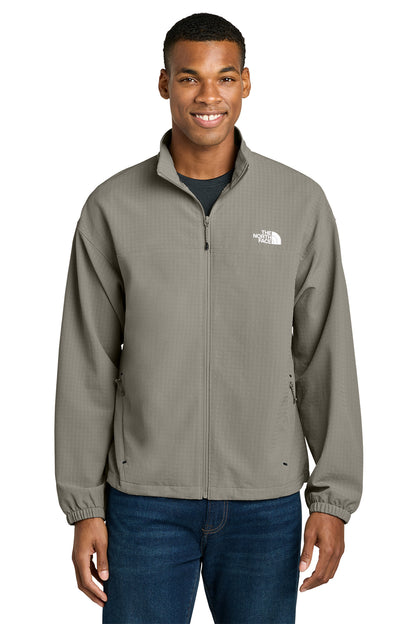 The North Face Mountain Horizon Jacket in Stone Slab Grey, front on model