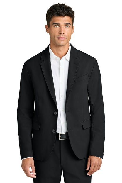 Mercer+Mettle Capital Tech Blazer in Deep Black, front on model