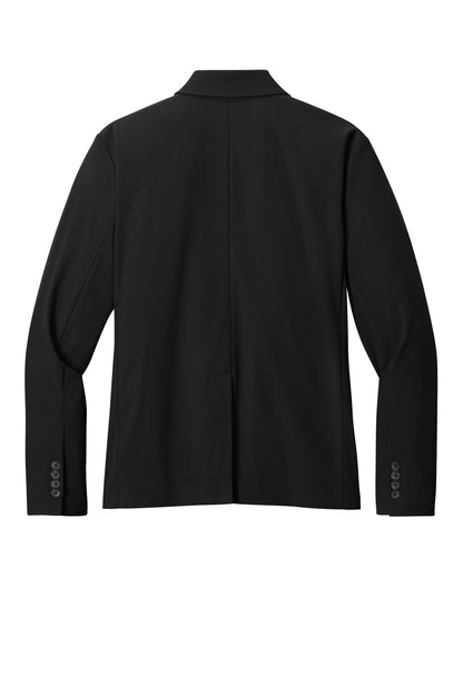 Mercer+Mettle Capital Tech Blazer in Deep Black, back flat