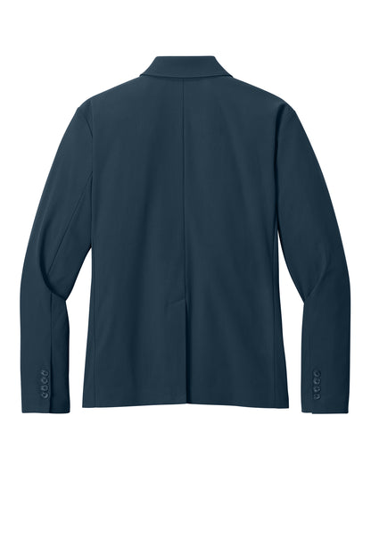 Mercer+Mettle Capital Tech Blazer in Night Navy, back flat