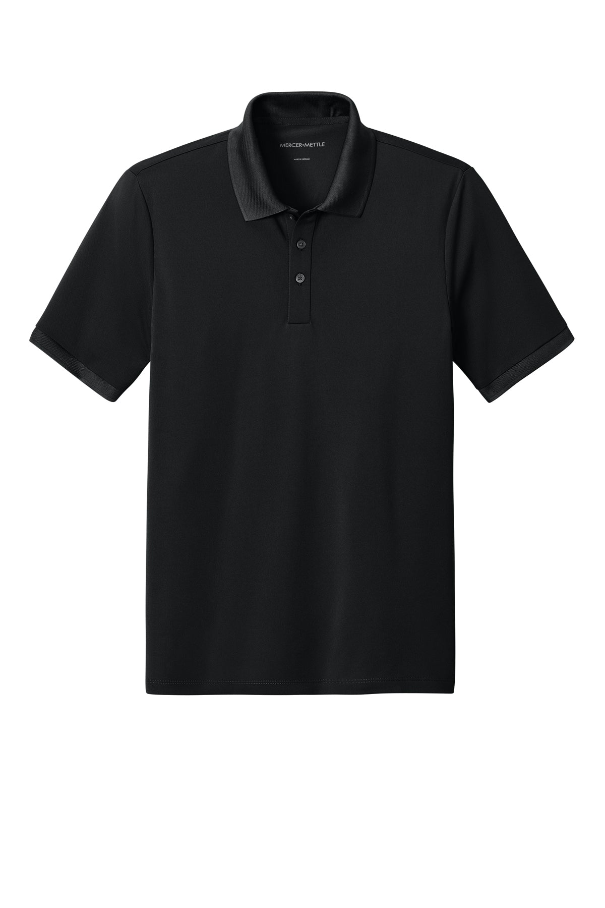 Mercer+Mettle Everyday Performance Polo in Deep Black, front flat