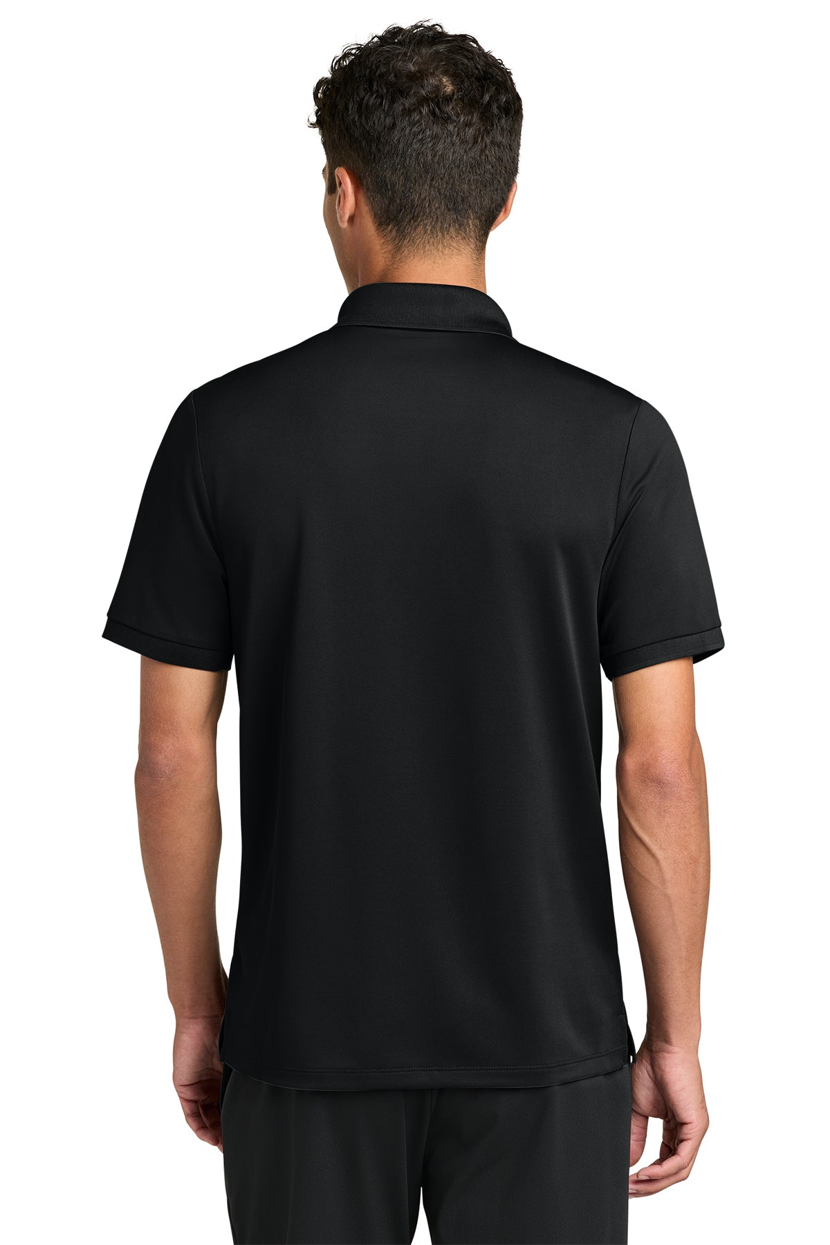 Mercer+Mettle Everyday Performance Polo in Deep Black, back on model