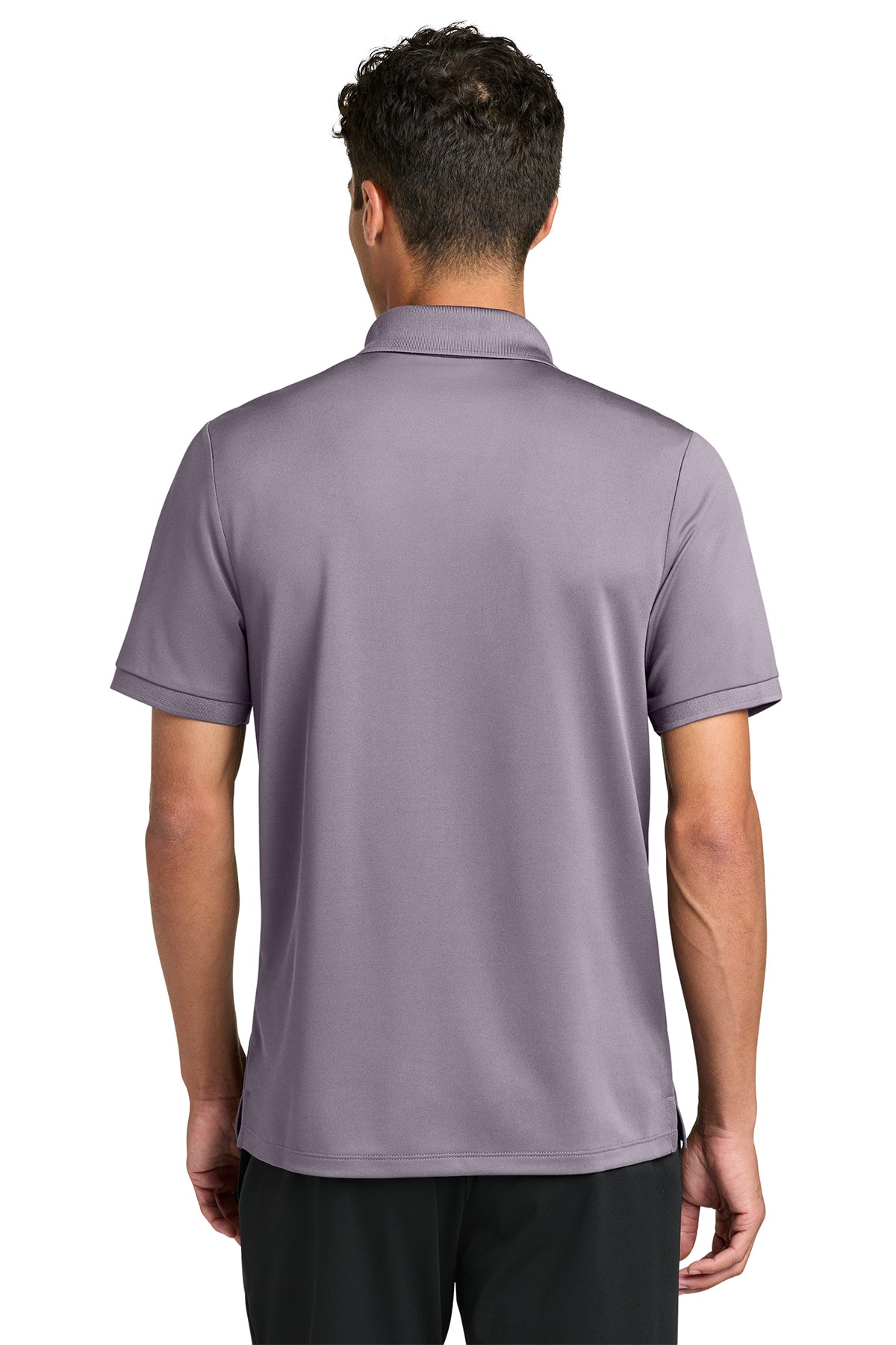 Mercer+Mettle Everyday Performance Polo in Purple Ash, back on model
