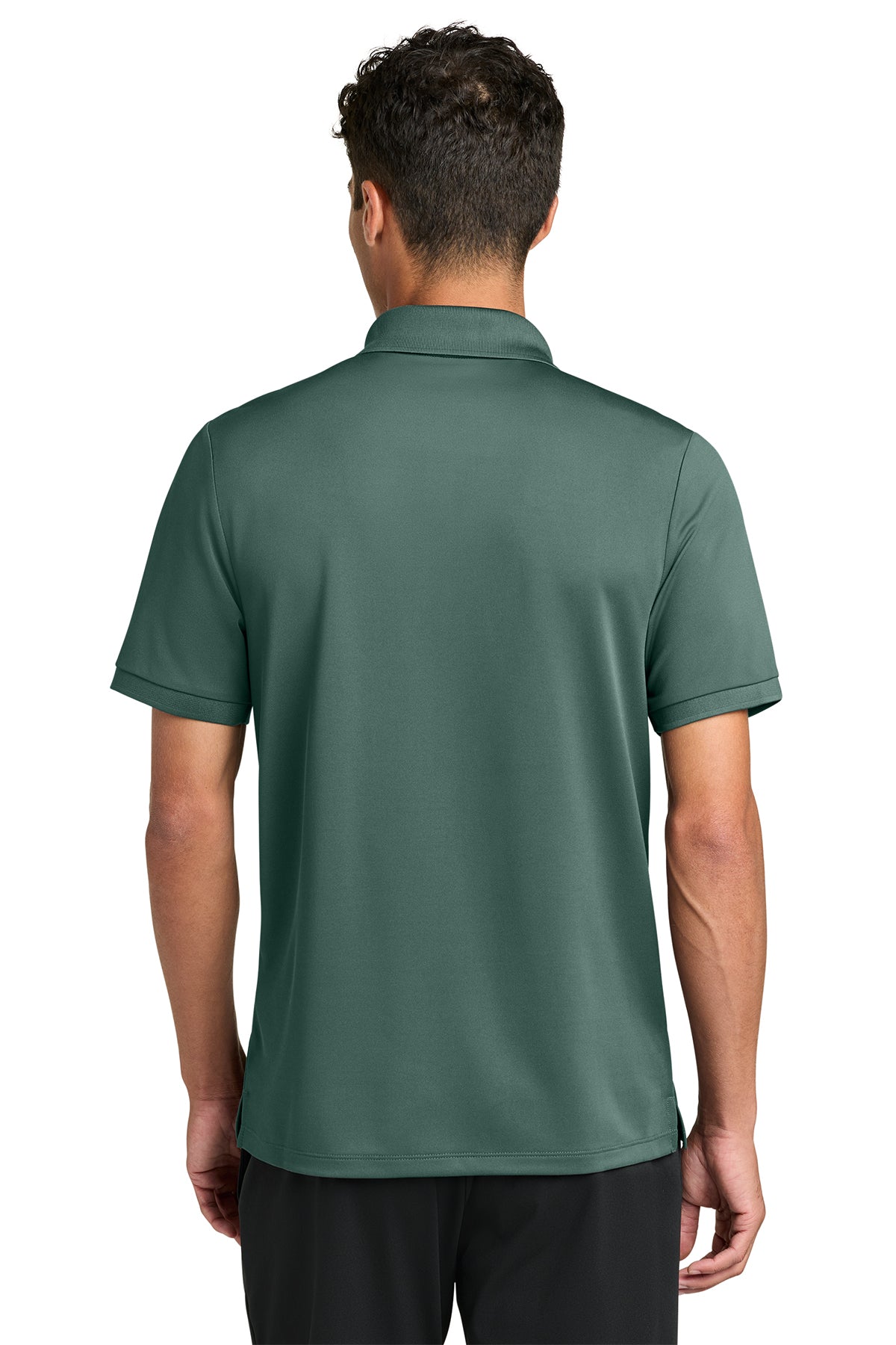 Mercer+Mettle Everyday Performance Polo in Silver Pine, back on model