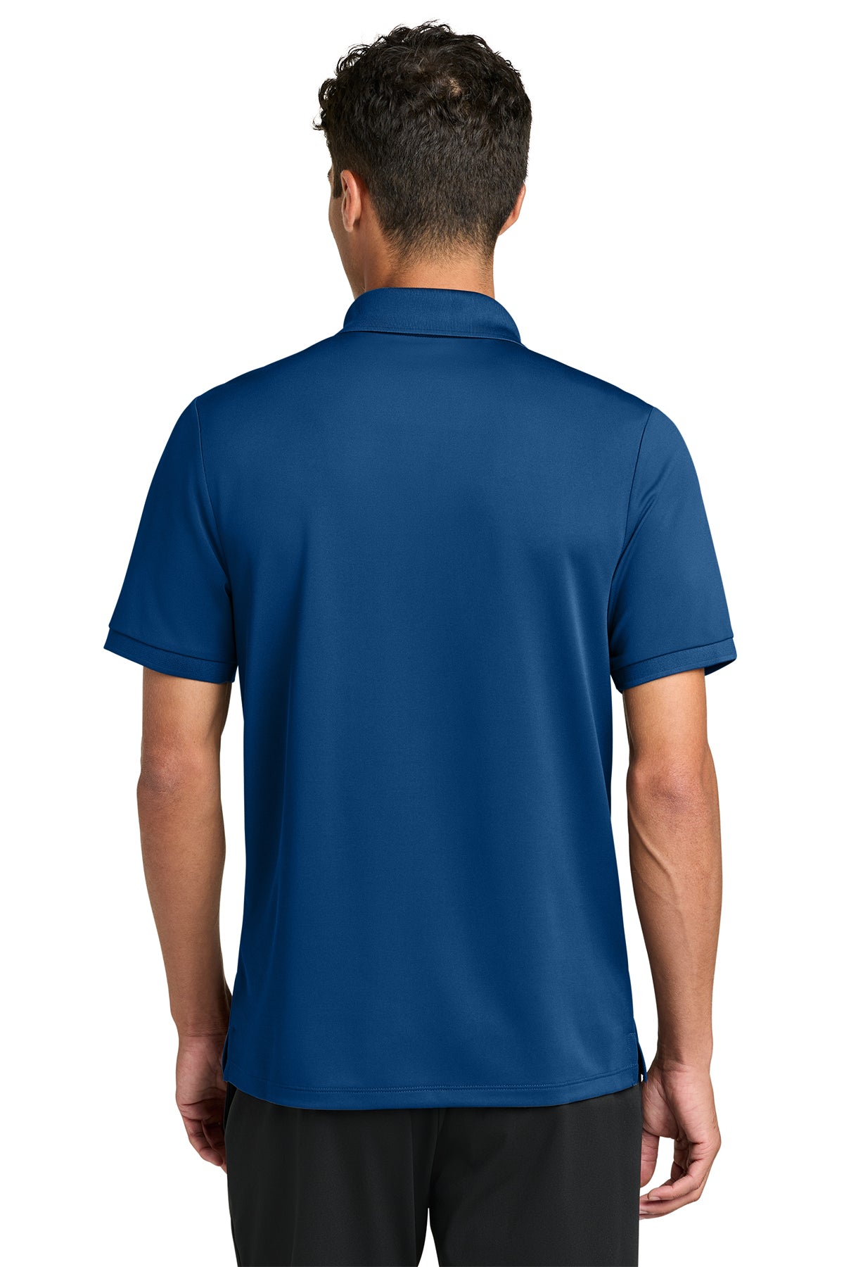 Mercer+Mettle Everyday Performance Polo in True Blue, back on model