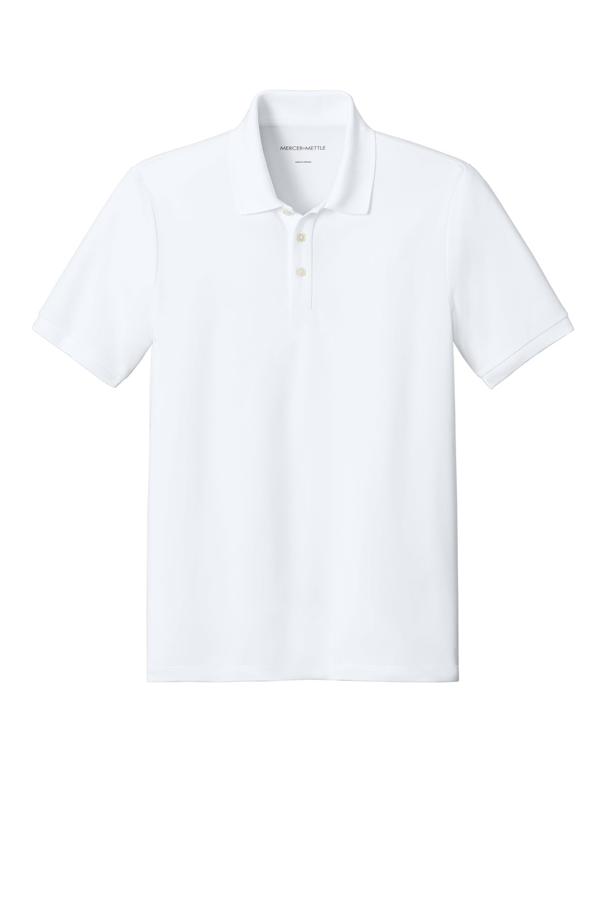 Mercer+Mettle Everyday Performance Polo in White, front flat