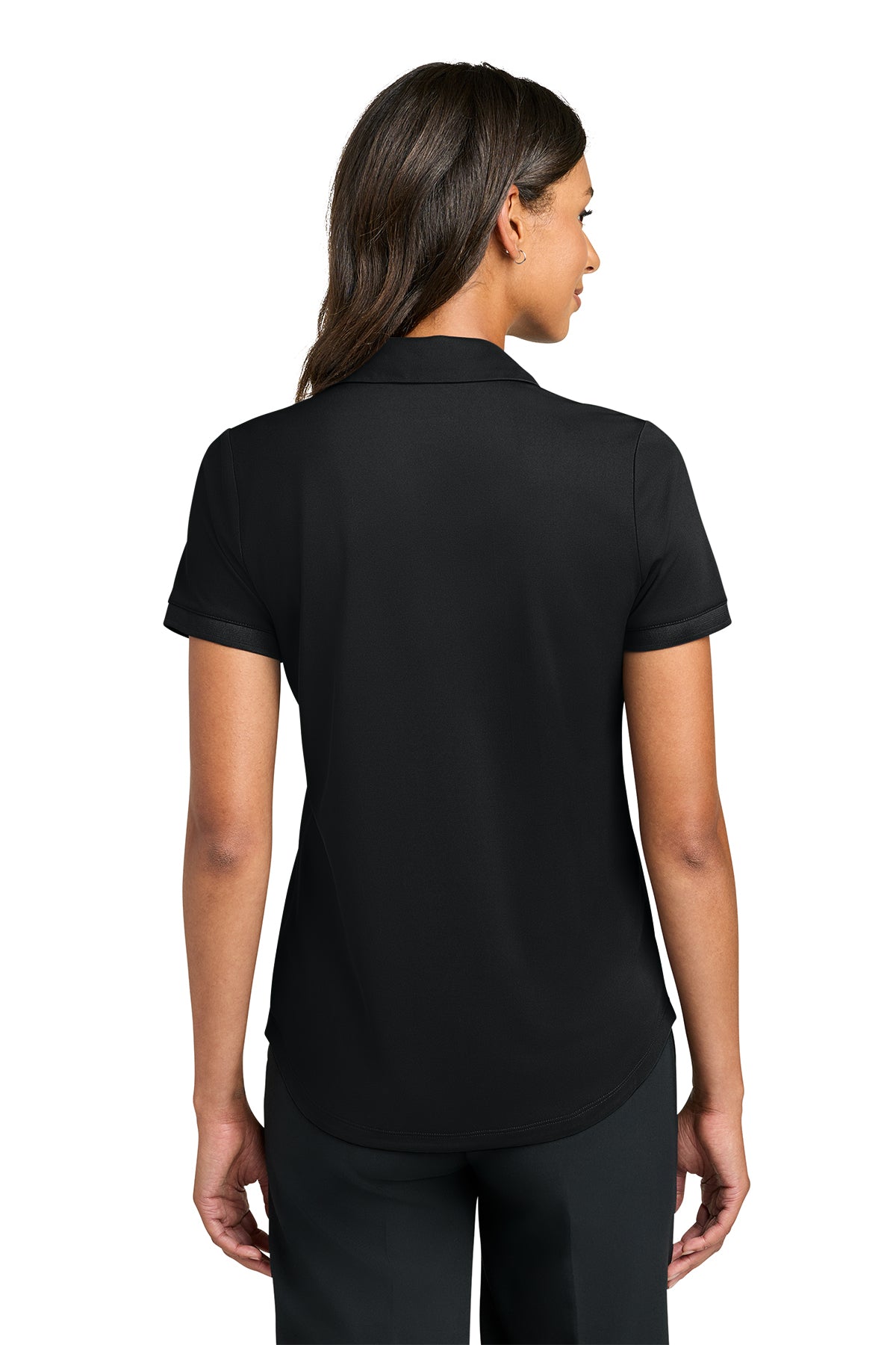 Mercer+Mettle Women’s Everyday Performance Polo in Deep Black, back on model