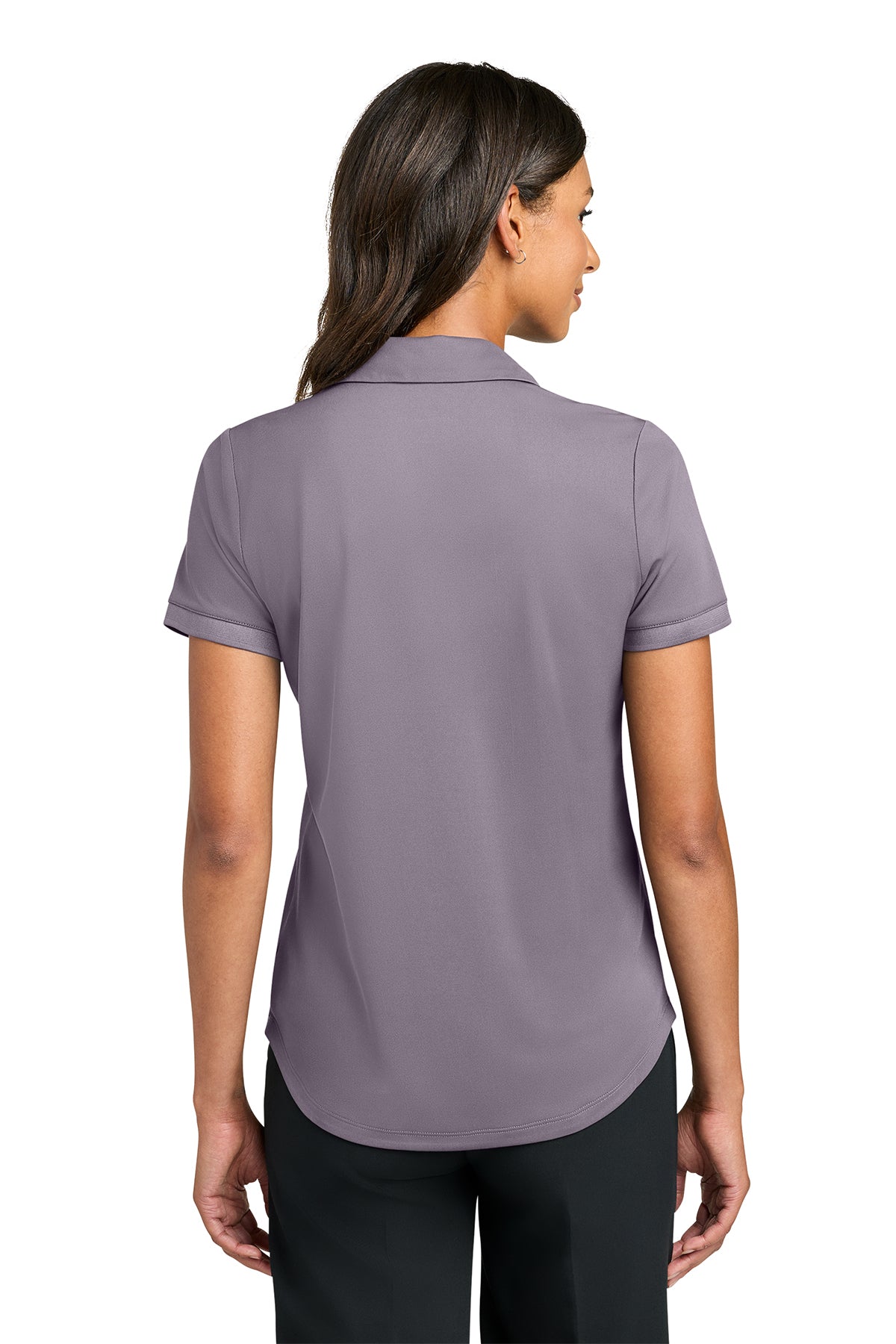 Mercer+Mettle Women’s Everyday Performance Polo in Purple Ash, back on model