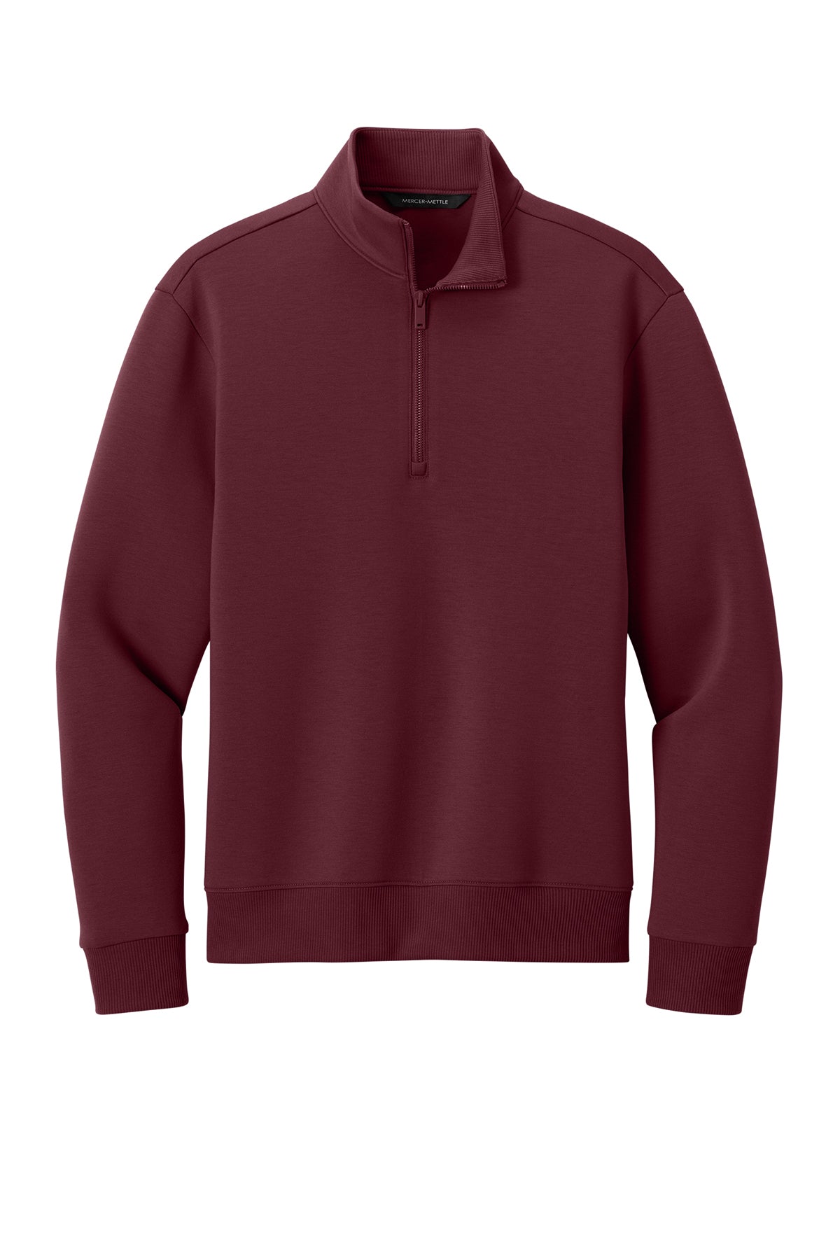 Mercer+Mettle Soft Spacer 1/4-Zip in Burgundy, front flat