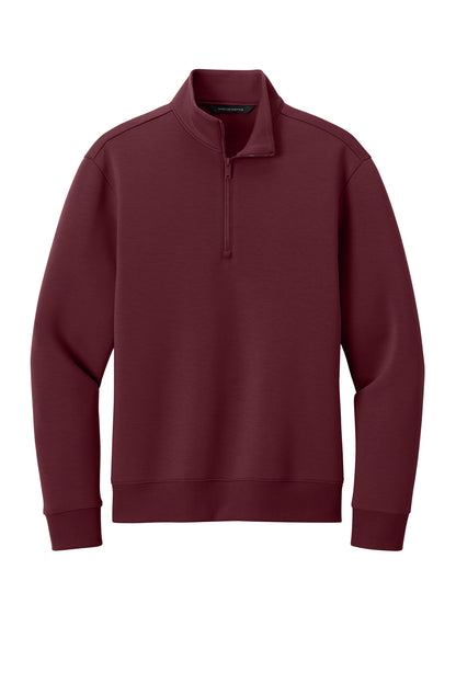 Mercer+Mettle Soft Spacer 1/4-Zip in Burgundy, front flat