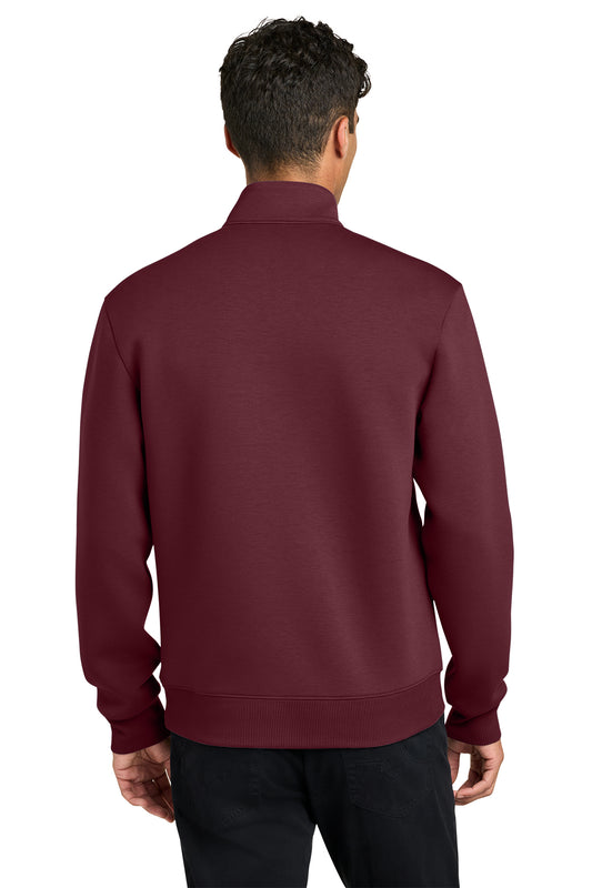 Mercer+Mettle Soft Spacer 1/4-Zip in Burgundy, back on model