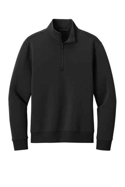 Mercer+Mettle Soft Spacer 1/4-Zip in Deep Black, front flat