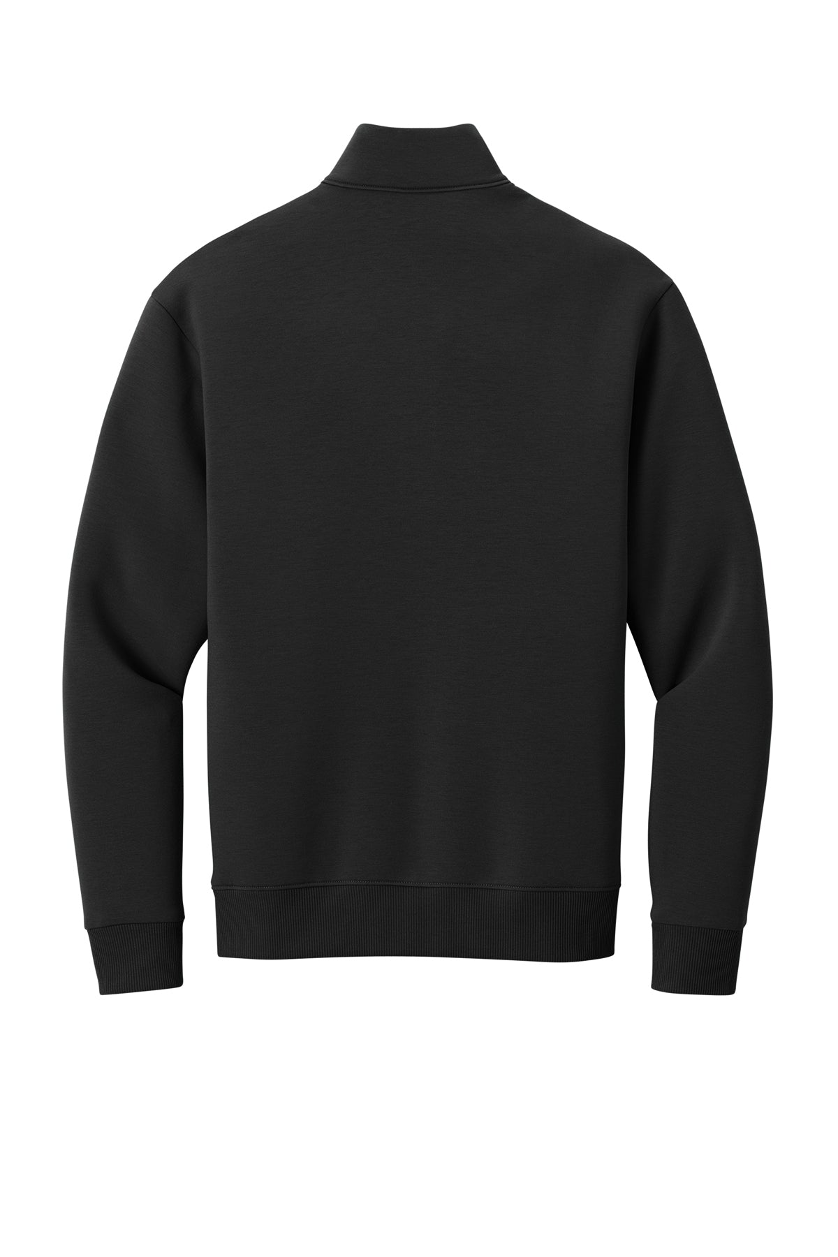 Mercer+Mettle Soft Spacer 1/4-Zip in Deep Black, back flat