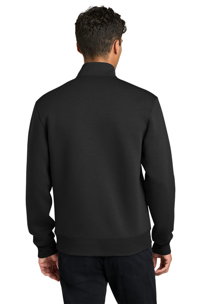 Mercer+Mettle Soft Spacer 1/4-Zip in Deep Black, back on model