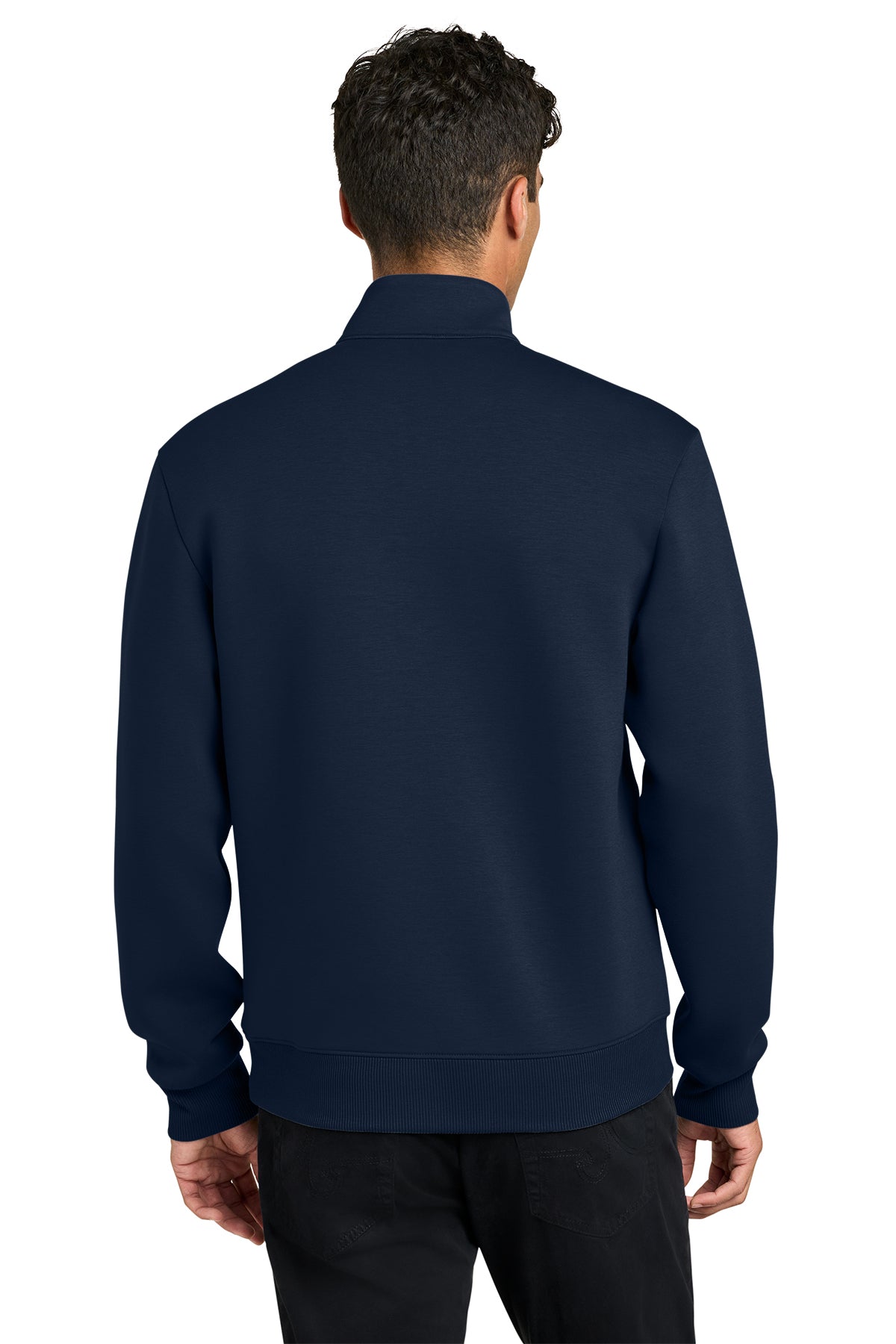Mercer+Mettle Soft Spacer 1/4-Zip in Night Navy, back on model